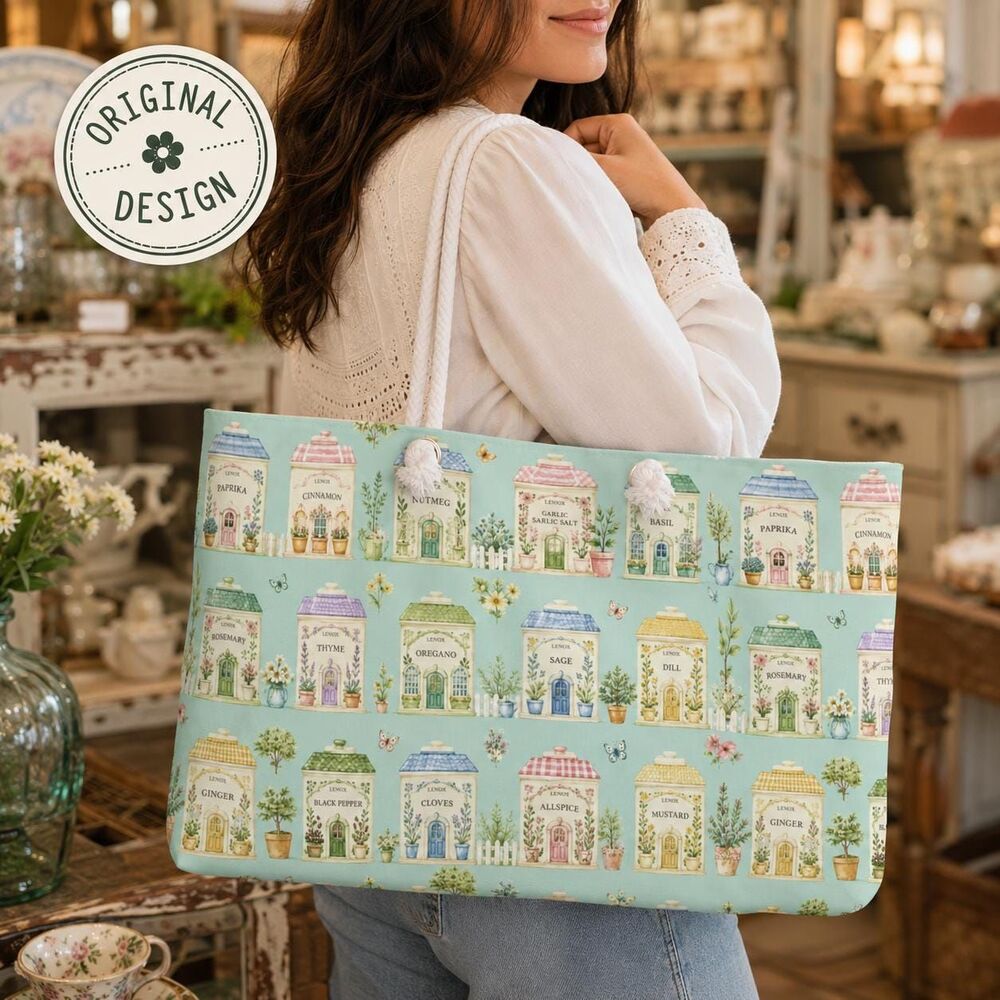 Pastel French Patisserie Pattern Weekender Bag | Bakery Shop Illustration, Mint
